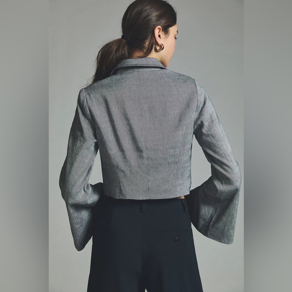 New By Anthropologie Cropped Slit Jacket Size 2 - Picture 2 of 9